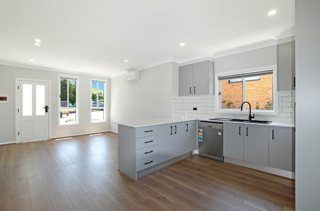 one of Inhouse Granny Flat's open home in Kings Langley. 2 Bedroom, 2 Bathroom Cladding Granny Flat